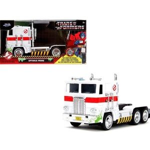 Jada 1/32 TRANSFORMERS G1 Optimus Prime Truck Ghostbusters Ecto-1 Crossover 5"